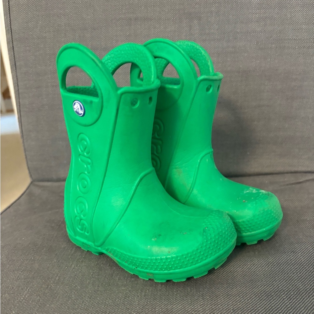 Toddler croc rain boots- size 7, green